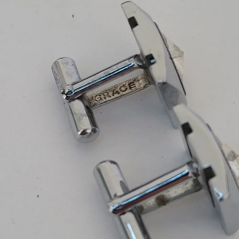 Contemporary Square Topaz Crystal Cufflinks Silver Tone Retro Glam Bullet Back